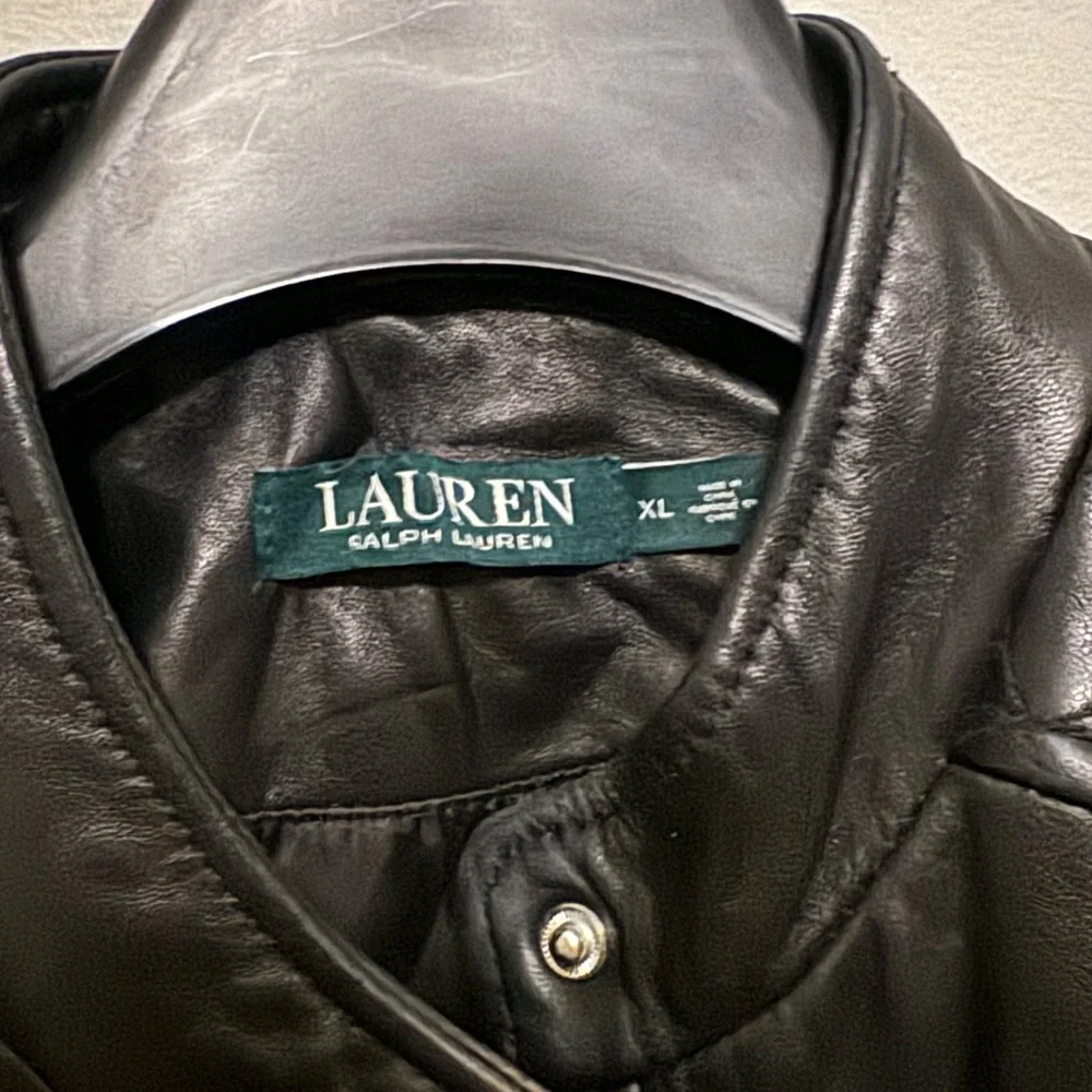 Lauren By Ralph Lauren XL Lambskin Leather Biker Jacket - Picture 2 of 4